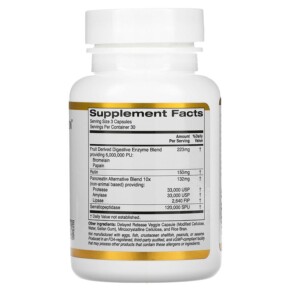 Thành phần vi chất của California Gold Nutrition Proteolytic Enzymes 90 Delayed Release Veggie Capsules 898220011544