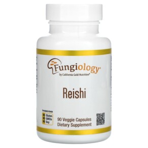 Thực phẩm chức năng California Gold Nutrition Reishi (Ganoderma Lucidum) Full-Spectrum Certified Organic Cellular Support 90 Veggie Capsules 898220012565