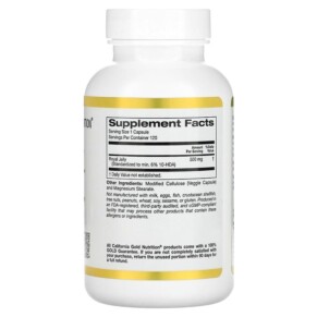 Thành phần vi chất của California Gold Nutrition Royal Jelly 500 mg 120 Veggie Capsules 898220009541