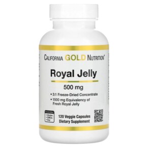 Thực phẩm chức năng California Gold Nutrition Royal Jelly 500 mg 120 Veggie Capsules 898220009541