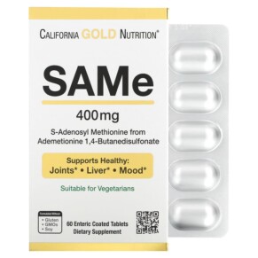 Thực phẩm chức năng California Gold Nutrition SAMe (Butanedisulfonate) 400 mg 60 Enteric Coated Tablets 898220011773