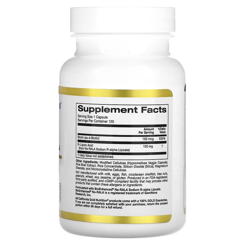California Gold Nutrition Stabilized R-Lipoic Acid 120 Veggie Capsules 2 Thành phần vi chất của California Gold Nutrition Stabilized R-Lipoic Acid 120 Veggie Capsules 898220020058