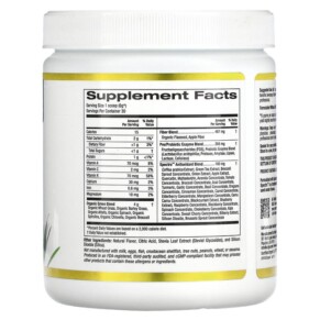 Thành phần vi chất của California Gold Nutrition SUPERFOOD - Supergreens Antioxidant Sweet Berry 6.34 oz (180 g) 898220017812