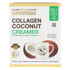 Thực phẩm chức năng California Gold Nutrition SUPERFOODS Collagen Coconut Creamer Unsweetened 12 Packets 0.85 oz (24 g) Each 898220012107
