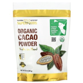 Thực phẩm chức năng California Gold Nutrition SUPERFOODS - Organic Cacao Powder 8.5 oz (240 g) 898220012145