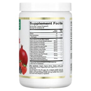 Thành phần vi chất của California Gold Nutrition SUPERFOODS - Organic Red Superfoods Mixed Berry 10.58 oz (300 g) 898220019847