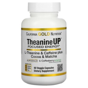 Thực phẩm chức năng California Gold Nutrition TheanineUP Focused Energy L-Theanine & Caffeine 60 Veggie Capsules 898220012411