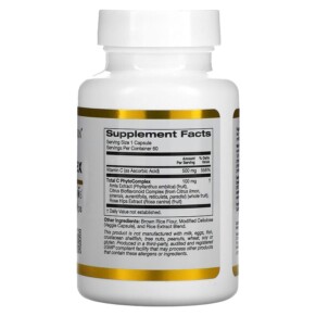 Thành phần vi chất của California Gold Nutrition Total C Complex 500 mg 60 Veggie Capsules 898220018833