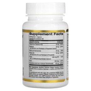 Thành phần vi chất của California Gold Nutrition Vitamin B Complex 60 Veggie Capsules 898220012961