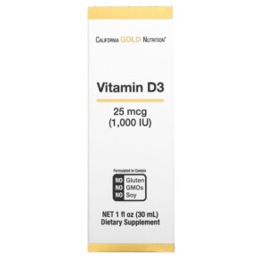 Thực phẩm chức năng California Gold Nutrition Vitamin D3 Liquid 25 mcg (1.000 IU) 1 fl oz (30 ml) 898220020485