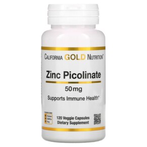 Thực phẩm chức năng California Gold Nutrition Zinc Picolinate 50 mg 120 Veggie Capsules 898220013531