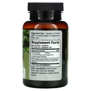 Thành phần vi chất của California Natural Wild Oregano Oil 90 Capsule 011821740907