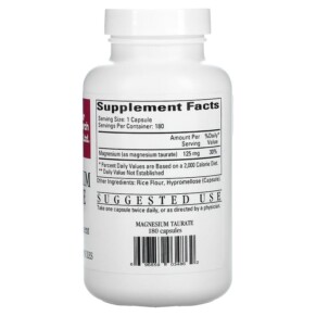 Thành phần vi chất của Cardiovascular Research Ltd. Magnesium Taurate 180 Vegetarian Capsules 696859034862