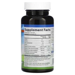 Thành phần vi chất của Carlson ACES Vitamins A C E + Selenium 50 Soft Gels 088395044304