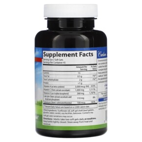 Thành phần vi chất của Carlson ACES Vitamins A C E + Selenium 90 Softgels 088395044397