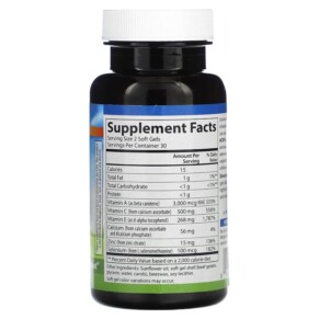 Thành phần vi chất của Carlson Aces + Zn 60 Softgels 088395044205