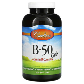 Thực phẩm chức năng Carlson B-50 Gel Vitamin B Complex 200 Soft Gels 088395020629