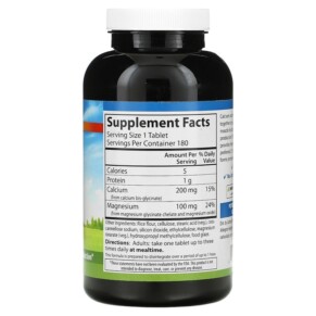 Thành phần vi chất của Carlson Chelated Cal-Mag 180 Tablets 088395054723