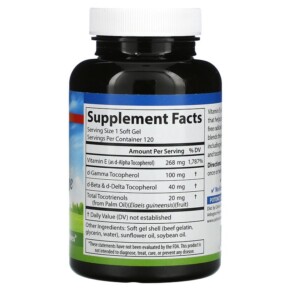 Thành phần vi chất của Carlson E-Gems Elite Vitamin E 268 mg (400 IU) 120 Soft Gels 088395007712