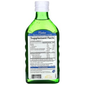 Thành phần vi chất của Carlson Immune Omega Natural Lemon 8.4 fl oz (250 ml) 088395452000
