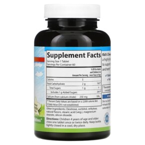 Thành phần vi chất của Carlson Kid's Chewable Calcium Natural Vanilla 250 mg 60 Tablets 088395050831