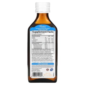 Thành phần vi chất của Carlson Kid's Norwegian The Very Finest Fish Oil Just Peachie 800 mg 6.7 fl oz (200 ml) 088395194306