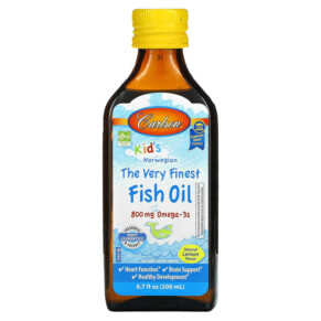 Thực phẩm chức năng Carlson Kid's Norwegian The Very Finest Fish Oil Natural Lemon 800 mg 6.7 fl oz (200 ml) 088395015434