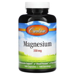 Thực phẩm chức năng Carlson Magnesium 350 mg 180 Capsules 088395052224