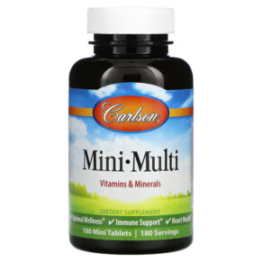 Thực phẩm chức năng Carlson Mini-Multi Vitamins & Minerals Iron-Free 180 Mini Tablets 088395041327