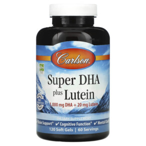 Thực phẩm chức năng Carlson Super DHA Plus Lutein 120 Soft Gels 088395188206