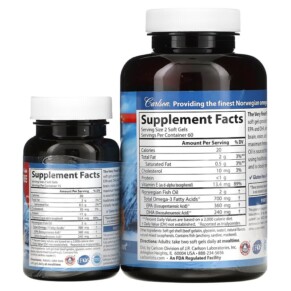 Thành phần vi chất của Carlson The Very Finest Fish Oil Natural Orange 350 mg 120 + 30 Free Soft Gels 088395016448
