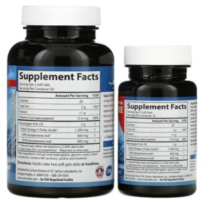 Thành phần vi chất của Carlson Wild Caught Super Omega-3 Gems 600 mg 100 + 30 Soft Gels 088395015243