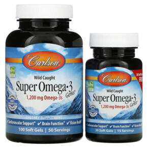 Thực phẩm chức năng Carlson Wild Caught Super Omega-3 Gems 600 mg 100 + 30 Soft Gels 088395015243