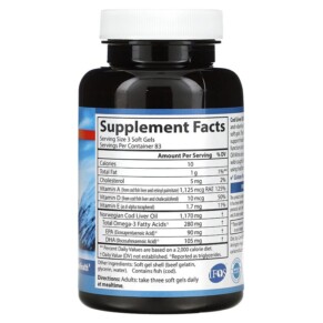 Thành phần vi chất của Carlson Wild Norwegian Cod Liver Oil Minis 250 Mini Soft Gels 088395013126