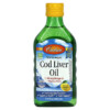 Thực phẩm chức năng Carlson Wild Norwegian Cod Liver Oil Natural Lemon  1.000 mg 8.4 fl oz (250 ml) 088395013515