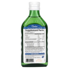 Thành phần vi chất của Carlson Wild Norwegian Super D Omega-3 Natural Lemon 8.4 fl oz (250 ml) 088395014024