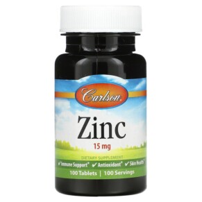 Thực phẩm chức năng Carlson Zinc 15 mg 100 Tablets 088395053115