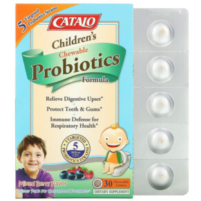 Thực phẩm chức năng Catalo Naturals Children's Chewable Probiotics Formula Mixed Berry 5 Billion CFU 30 Chewable Tablets 810399027638