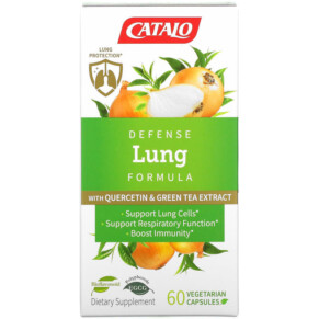 Thực phẩm chức năng Catalo Naturals Defense Lung Formula with Quercetin & Green Tea Extract 60 Vegetarian Capsules 810399028666