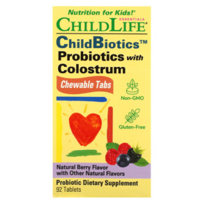 Thực phẩm chức năng ChildLife Essentials ChildBiotics Probiotics with Colostrum Natural Berry 92 Tablets 608274111004