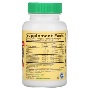 Thành phần vi chất của ChildLife Essentials Pure DHA Natural Berry 90 Softgels 608274105508