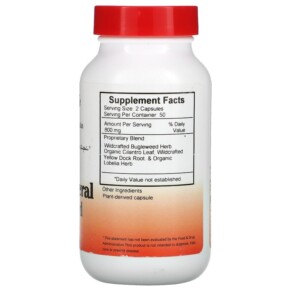 Thành phần vi chất của Christopher's Original Formulas Heavy Mineral Bugleweed Formula 400 mg 100 Vegetarian Caps 084783891468