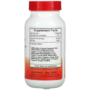 Thành phần vi chất của Christopher's Original Formulas Lower Bowel Formula 450 mg 100 Vegetarian Caps 084783891017