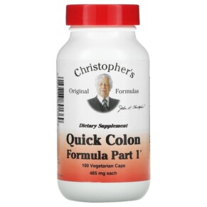 Thực phẩm chức năng Christopher's Original Formulas Quick Colon Formula Part 1 485 mg 100 Vegetarian Caps 084783891369
