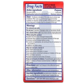 Thành phần vi chất của Clear Eyes Redness Relief Lubricant/Redness Reliever Eye Drops 0.5 fl oz (15 ml) 678112254156