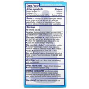 Thành phần vi chất của Clear Eyes Triple Action Lubricant/Redness Reliever Eye Drops 0.5 fl oz (15 ml) 678112254330