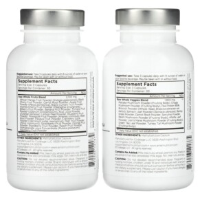 Thành phần vi chất của Codeage Amen Fruits & Veggies 2 Bottles 180 Vegetable Capsules 850043333395