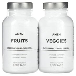 Thực phẩm chức năng Codeage Amen Fruits & Veggies 2 Bottles 180 Vegetable Capsules 850043333395