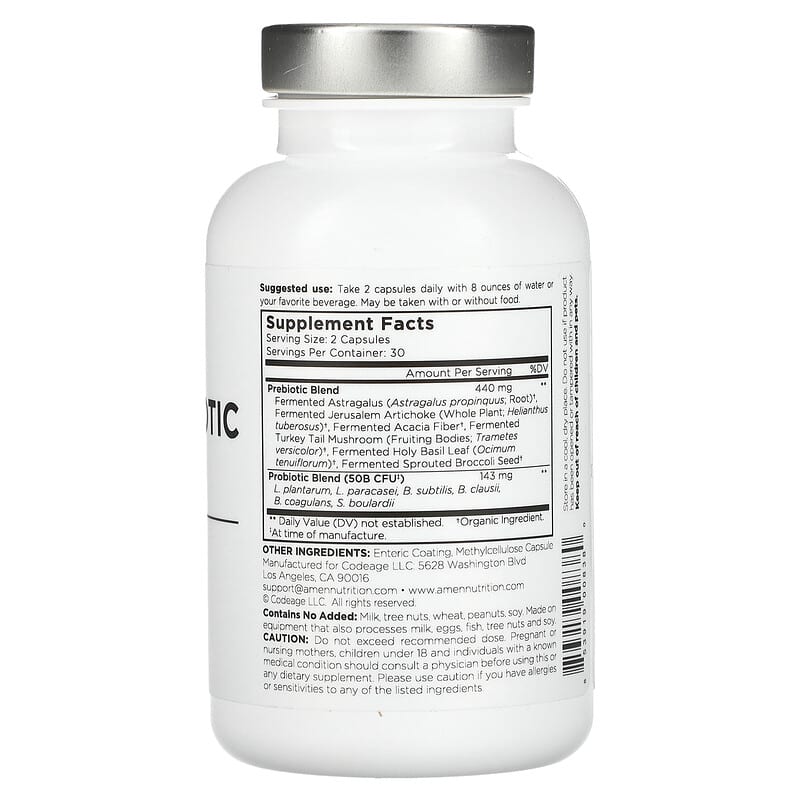Codeage Amen SBO Probiotic 50 Billion CFU 60 Vegetable Capsules 2 Thành phần vi chất của Codeage Amen SBO Probiotic 50 Billion CFU 60 Vegetable Capsules 853919008380