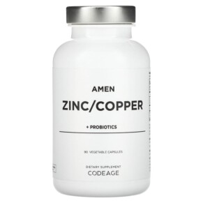 Thực phẩm chức năng Codeage Amen Zinc/Copper + Probiotics 90 Vegetable Capsules 853919008700